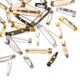250Pcs Iron Brooch Base Safty Pins Bar Clip Clasps for Diy Jewelry 15-35mm
