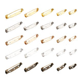 250Pcs Iron Brooch Base Safty Pins Bar Clip Clasps for Diy Jewelry 15-35mm