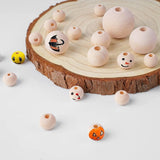 250Pcs Wooden Beads Crafts Unfinished Wood 3 Sizes Jute Twine DIY Wood Garland