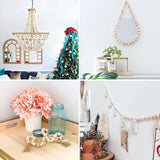 250Pcs Wooden Beads Crafts Unfinished Wood 3 Sizes Jute Twine DIY Wood Garland