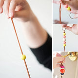 250Pcs Wooden Beads for Crafts, 3 Sizes, with Jute Twine