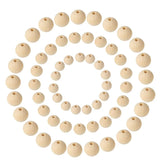 250Pcs Wooden Beads for Crafts, 3 Sizes, with Jute Twine