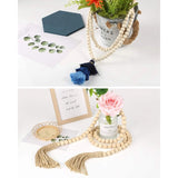 250Pcs Wooden Beads for Crafts, 3 Sizes, with Jute Twine