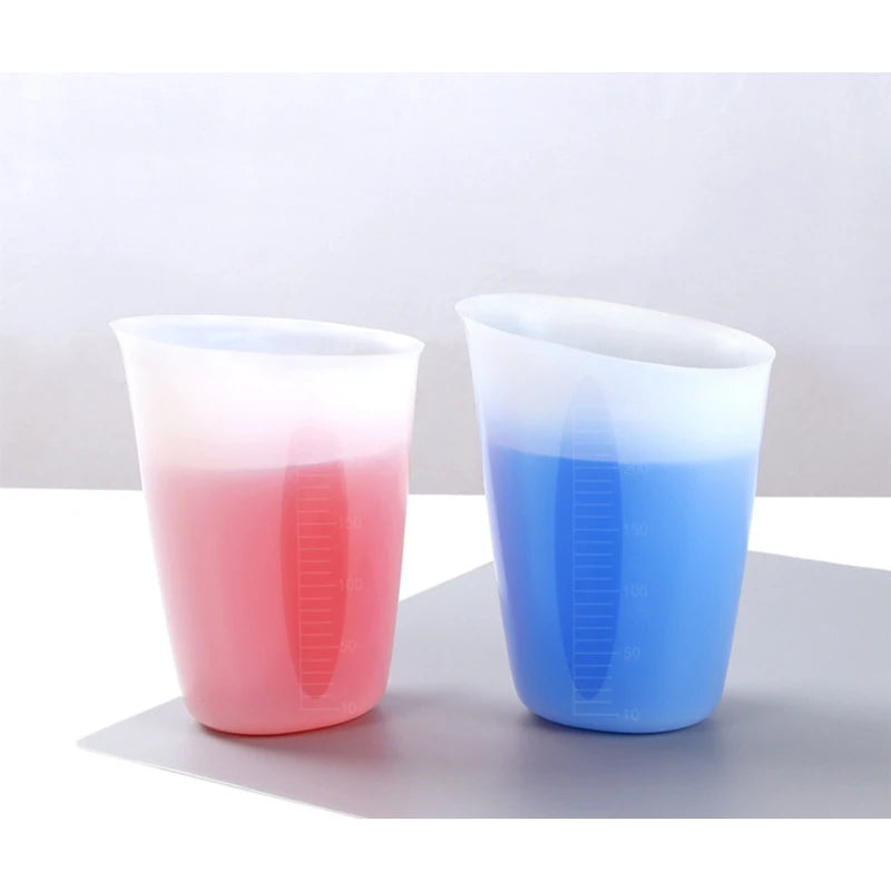 250ml Silicone Measuring Cup Clear Graduated Epoxy Split Cup for DIY Crafts
