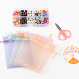 250pcs Acrylic Letter Beads Kit for Jewelry Making with Elastic Cord