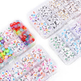 250pcs Acrylic Letter Beads Kit for Jewelry Making with Elastic Cord
