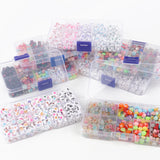 250pcs Acrylic Letter Beads Kit for Jewelry Making with Elastic Cord
