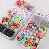 250pcs Acrylic Letter Beads Kit for Jewelry Making with Elastic Cord