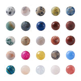 250pcs Natural Stone Beads Round Mixed Dyed Undyed