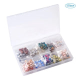 250pcs Natural Stone Beads Round Mixed Dyed Undyed
