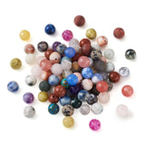 250pcs Natural Stone Beads Round Mixed Dyed Undyed