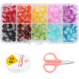 250pcs Snow Cracked Crystal Beads Jewelry Making Kit