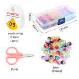 250pcs Snow Cracked Crystal Beads Jewelry Making Kit