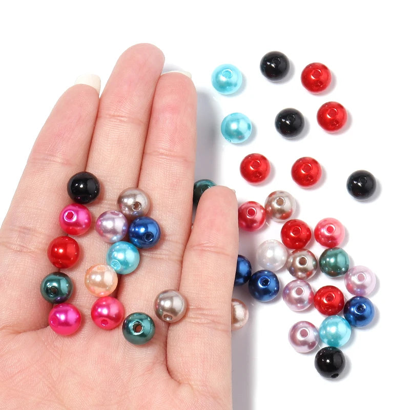 250pcs 8mm Round Pearls 10 Colors Craft Pearl Beads For Jewelry Making