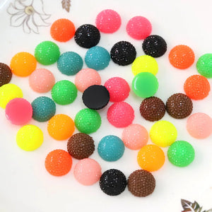 250pcs Rainbow Sprinkle Candy Small Dot Flatback 16mm