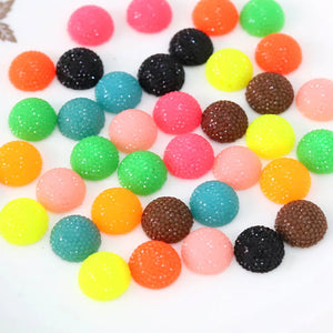 250pcs Rainbow Sprinkle Candy Small Dot Flatback 16mm