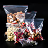 250pc Transparent Plastic Zipped Lock Bags Clear Food Storage PE Packing Bags