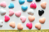 250pcs Resin Polished Heart Cabochons (16mm) Decoden DIY Embellishment