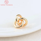 6PCS 12MM 24K Plated Brass Flower Stud Earrings for DIY Jewelry Making