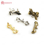 10PCS Brass Bow Brooch Pins with Hanging Hole Jewelry Findings
