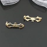 10PCS Brass Bow Brooch Pins with Hanging Hole Jewelry Findings