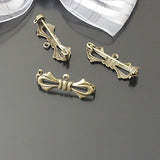 10PCS Brass Bow Brooch Pins with Hanging Hole Jewelry Findings