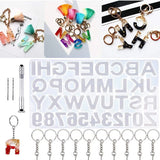 255PCS DIY Alphabet Resin Molds Number Silicone Reversed Letter Molds
