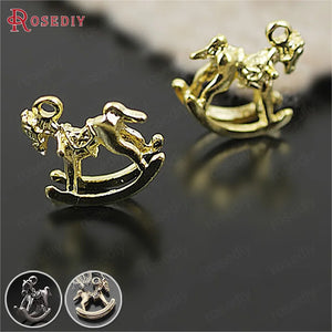 30PCS Zinc Alloy Rocking Horse Charms Pendants Diy Jewelry Findings