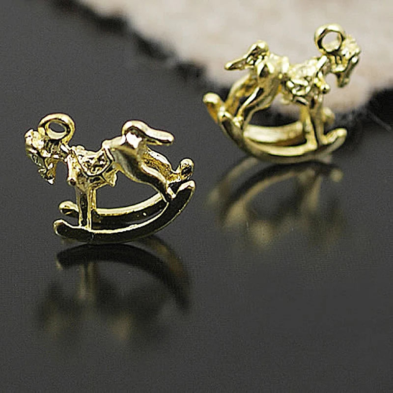 30PCS Zinc Alloy Rocking Horse Charms Pendants Diy Jewelry Findings