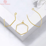 20PCS Brass Irregular Earrings Hoop Hooks 24K DIY Jewelry Findings