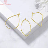 20PCS Brass Irregular Earrings Hoop Hooks 24K DIY Jewelry Findings