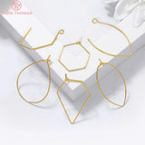 20PCS Brass Irregular Earrings Hoop Hooks 24K DIY Jewelry Findings