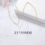 20PCS Brass Irregular Earrings Hoop Hooks 24K DIY Jewelry Findings