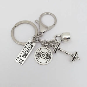 25LBS BARBELL WEIGHT Chain Keychain *Fitness Weightlifting Gym CROSSFIT