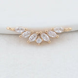 14K Brass Zircon Flowers Charms Pendants Connectors Necklace
