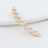 14K Brass Zircon Flowers Charms Pendants Connectors Necklace