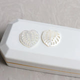 25MM 4Pcs Natural Pearl Mother Shell Leaf Earring Charms Beads
