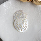 25MM 4Pcs Natural Pearl Mother Shell Leaf Earring Charms Beads