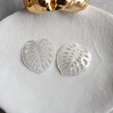 25MM 4Pcs Natural Pearl Mother Shell Leaf Earring Charms Beads