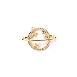 25MM Copper Zircon Star Pendants Charms for DIY Jewelry Making