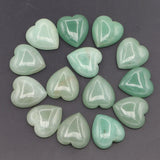 25MM Green Aventurine Stone Heart Cabochons for DIY Jewelry Making