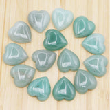25MM Green Aventurine Stone Heart Cabochons for DIY Jewelry Making
