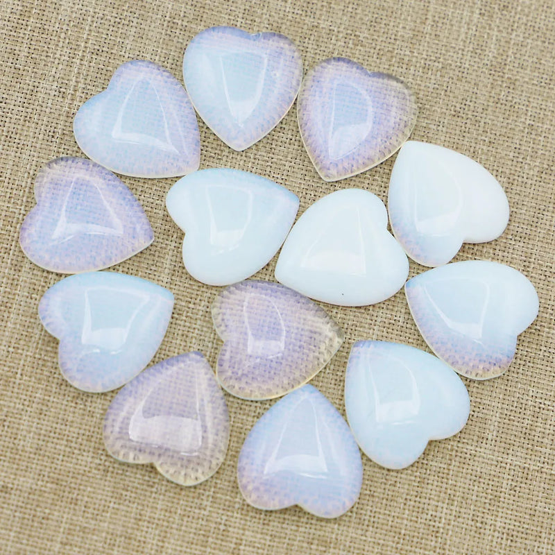 25MM Natural Opal Stone Good Heart Cab Cabochons Beads DIY Jewelry Making
