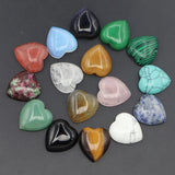 25MM Natural Stone Heart Cabochons Beads for DIY Jewelry Making