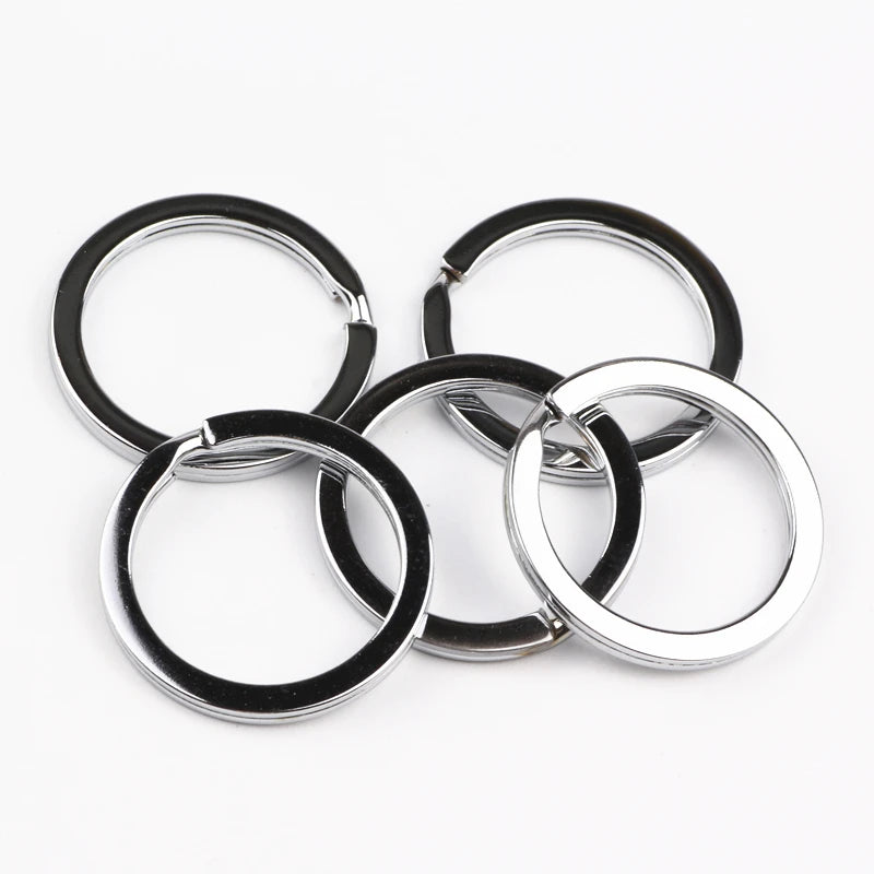 25MM Metal Keyring Rhodium Plated Split Key Ring Findings 200pcs/lot