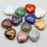 25MM Amethyst Multicolour Heart Necklace Pendant Key Chain Charms 10Pcs