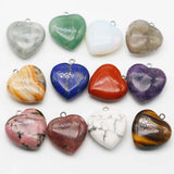 25MM Amethyst Multicolour Heart Necklace Pendant Key Chain Charms 10Pcs