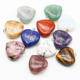 25MM Amethyst Multicolour Heart Necklace Pendant Key Chain Charms 10Pcs