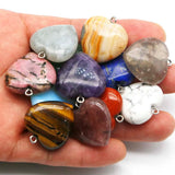 25MM Amethyst Multicolour Heart Necklace Pendant Key Chain Charms 10Pcs