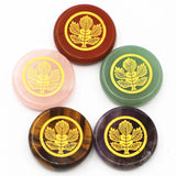 25MM Natural Stone Tree of Life Maple Leaf Jewelry Amethysts Aventurine W1113